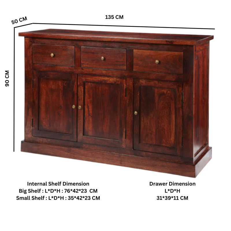Buckingham 135cm Solid Wood Sideboard