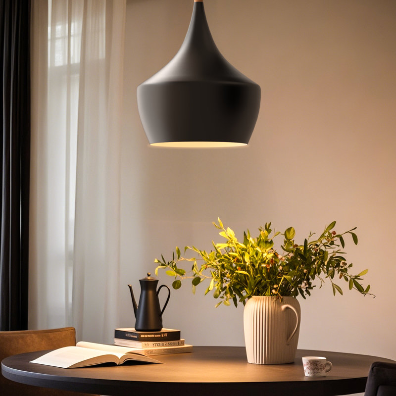 Dacoda 1-Light Unique/Statement Kitchen Island Pendant Light, Matte Black