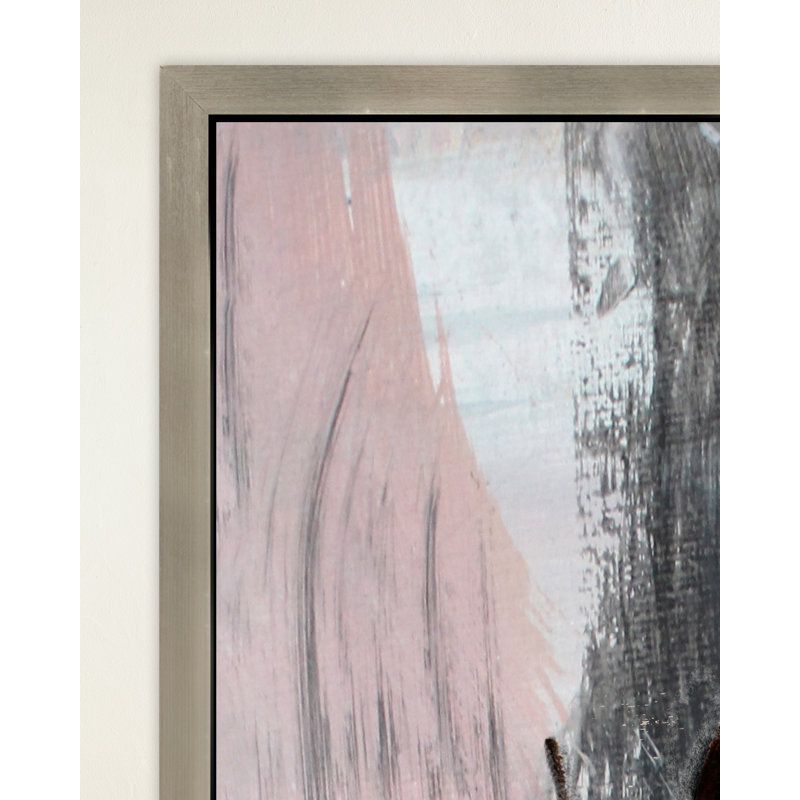 Nouvelle lune, Pas de tapis, Toile encadrée dorée avec cadre flottant, H 37,75 po x l 44,75 po