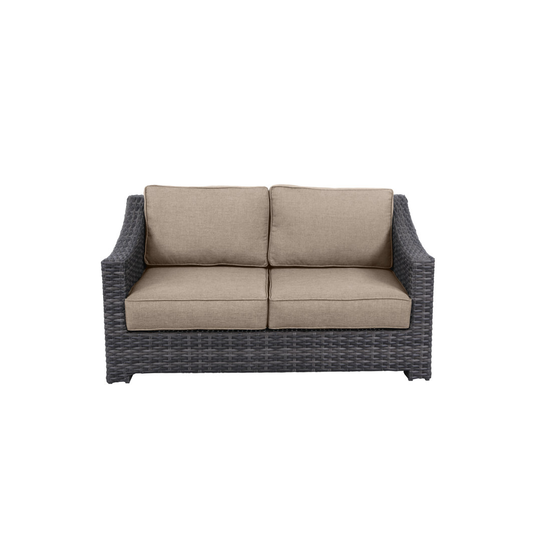 Donley 62'' Wide Wicker Loveseat with Cushions Brayden Studio® Cushion 