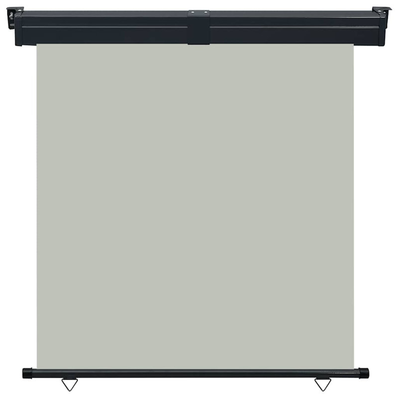 Écran d'intimité rétractable avec auvent rétractable, Gris, H 98,4 po x l 66,9 po