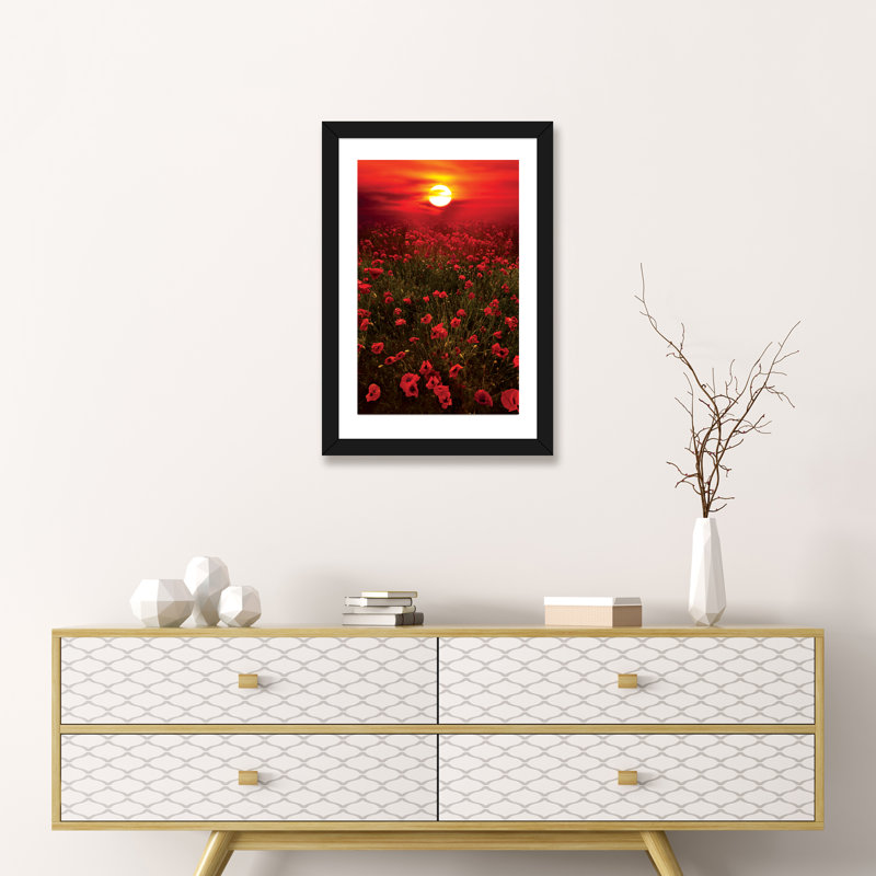 « chaleureux coucher de soleil » par marco carmassi-reproduction de photo, H 32 po x l 24 po x P 1 po, Papier avec cadre noir