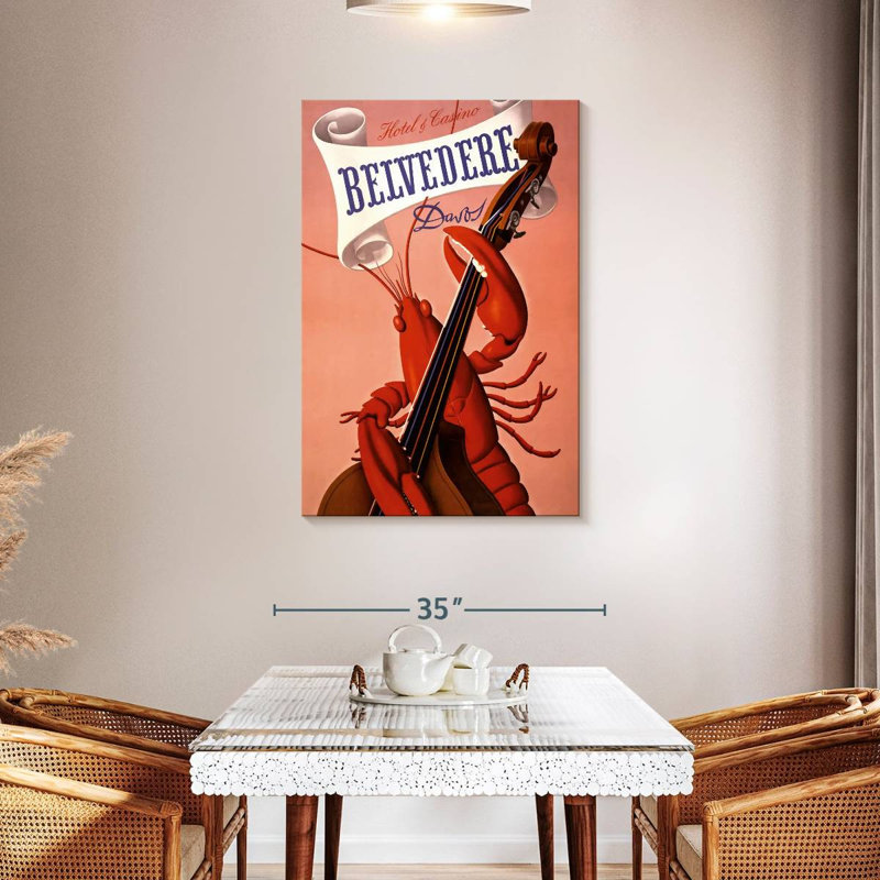 Ketti Lobster jouant du violoncelle, H 45 po x l 30 po