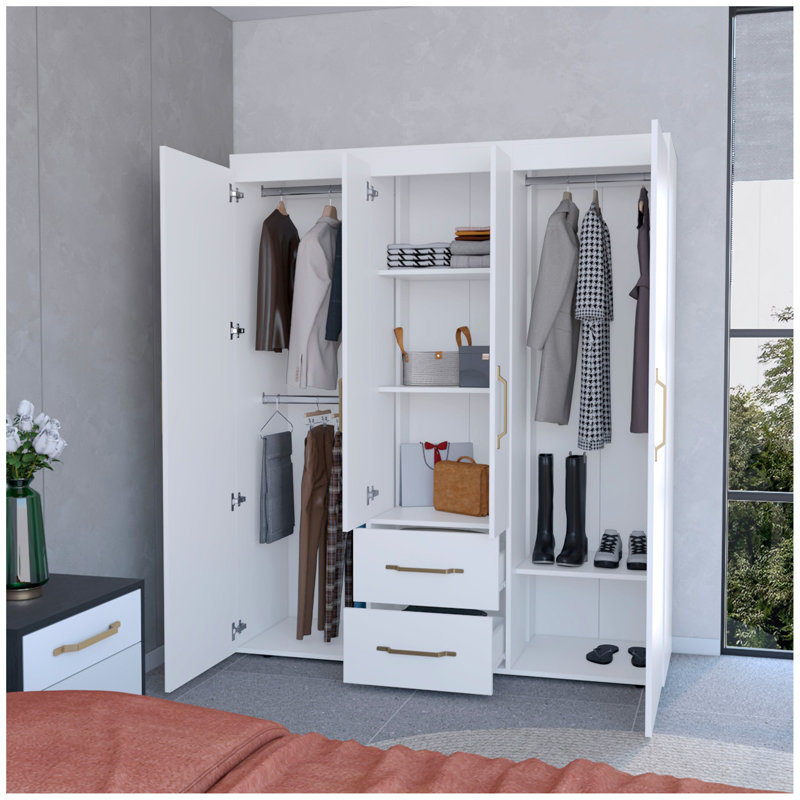 Armoire blanche 2 portes tout-en-un