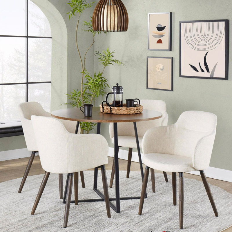 Table de salle à manger contemporaine en métal et bois