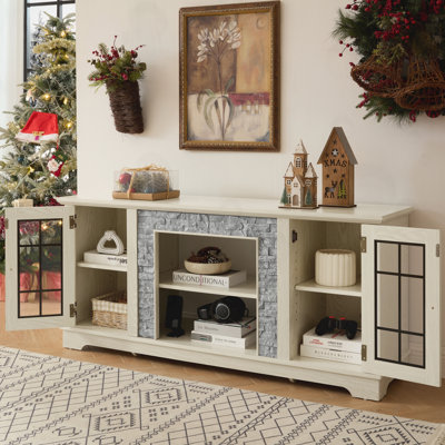Modern TV Stand with 2-Door Storage
