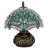 Small Tiffany Table Lamp Light Green Dragonfly Style Stained Glass Desk Lamp 10X11.5 Inch Mushroom Table Light for Office Home Living Room Bedroom