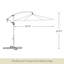 Parasol carré en porte-à-faux 120 po Dwanye-2102380346