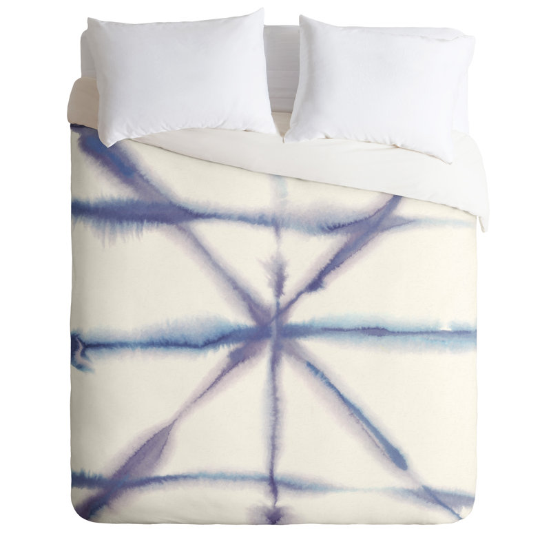 Jacqueline Maldonado Polyester Abstract Duvet Cover, King Duvet + 2 Shams, Beige/Blue