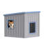 Maison pour animaux d'extérieur en résine résistante aux intempéries avec toit incliné (bleu et gris) 22,23 "H-89674455