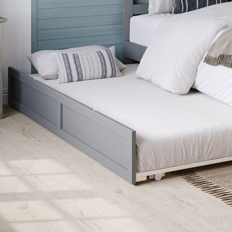Elliana Solid Wood Platform Bed with Trundle, Full/Double, Espresso