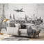 Papier peint amovible «Old Light Brick Wall Contours of World Repères»-99178749