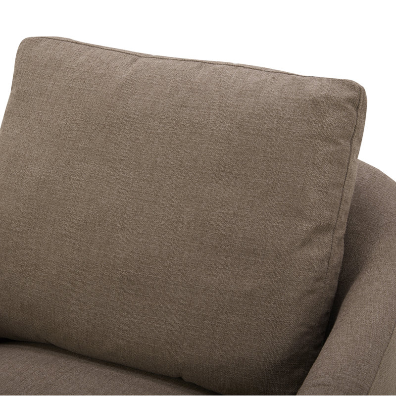 Upholstered Swivel Armchair, Soft Taupe Basketweave