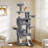 76in Tall Cat Tree For Indoor Cats, Cat Tower With Scratching Posts, Tree Tower For Large Cats, Multi-level Furniture Cat Condos W Climbing Ladder, Hanging Balls, Large Flat Platforms, Grey