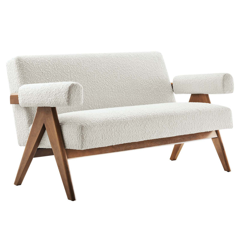 Modway Lyra 59'' Loveseat, Ivory Boucle