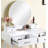 Contemporary Wood Vanity and Stool Set-1817994467