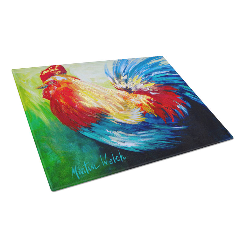 Planche à découper en verre à motif de plumes d’oiseaux Jaiden