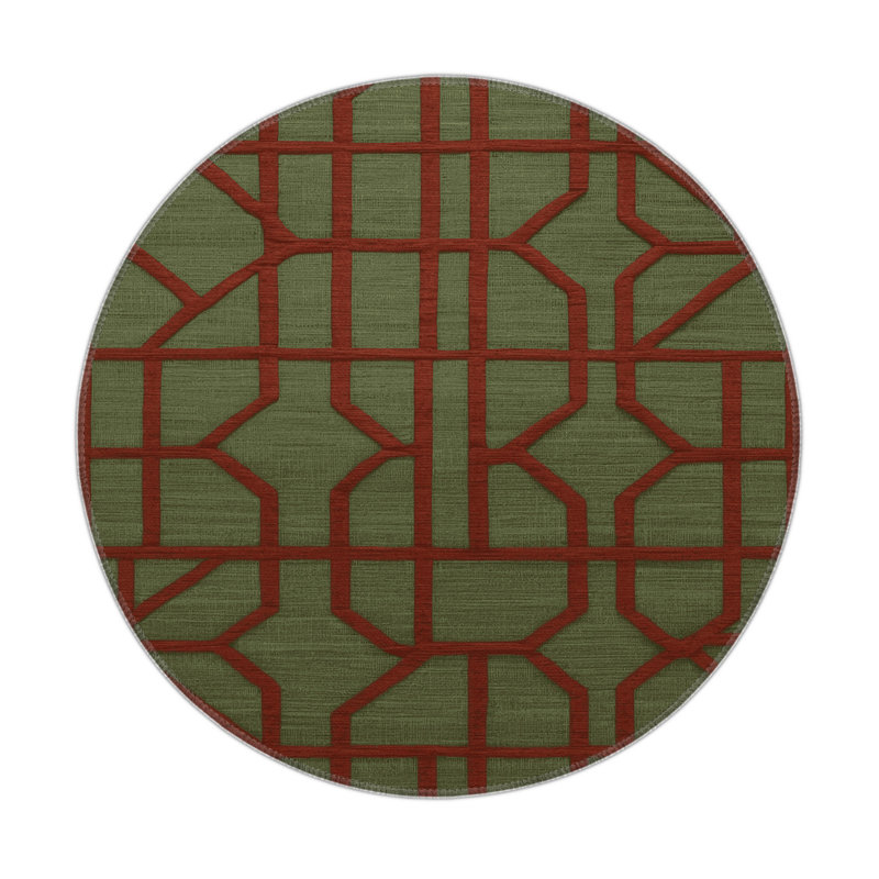 Trellis Brown Indoor and Outdoor Area Rug, Rectangle 5' x 7'