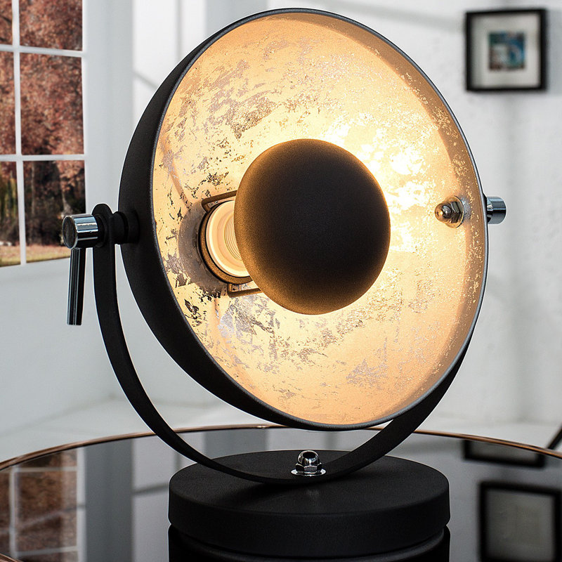 Abdus-Salam 28cm Torchiere Lamp, Black base/Silver shade