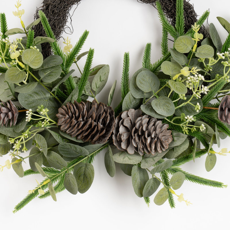 40cm Artificial Green Foliage Half Wreath