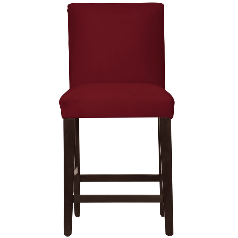 Tabouret de bar et de comptoir Hadrien, Tabouret de comptoir (siège d'une hauteur de 26 p, Espresso, Velours baie classique