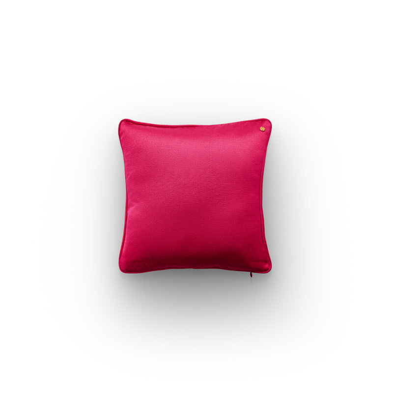 Zeugma Mosaic Printed Silk Pillow, Bright Pink