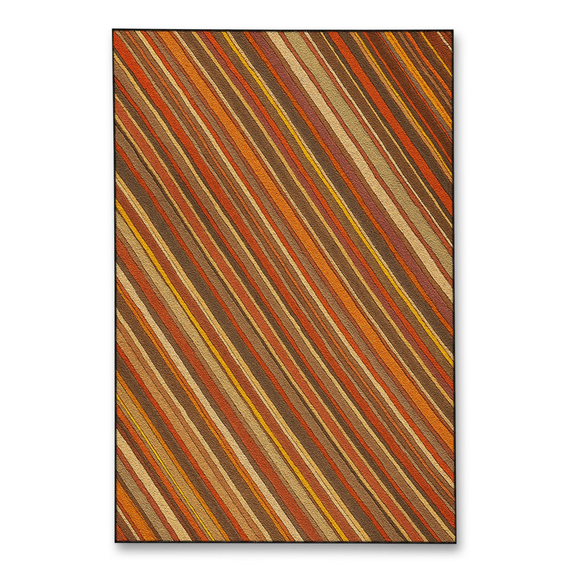 Tapis tissé orange à rayures Mosso, 3'11" x 5'11"