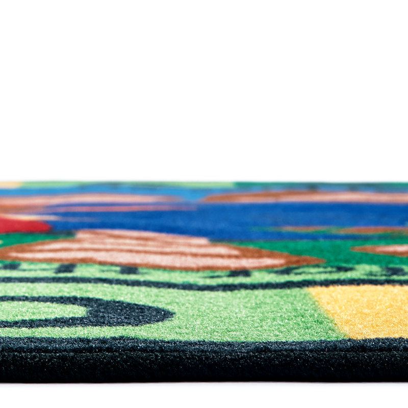 Tapis bleu touffeté Jesus Loves KID Value Plus, Oval 6 pi x 9 pi