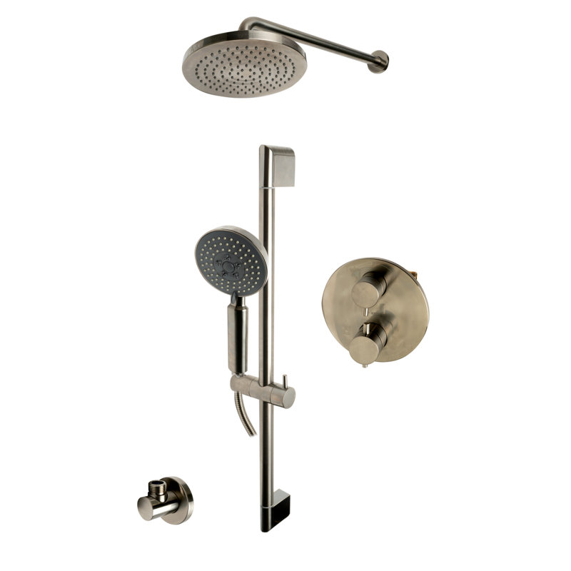 Complete Shower System with Rough in-Valve, Brushed Nickel