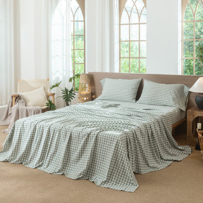 Ensemble de draps 100% coton lavé MooMee