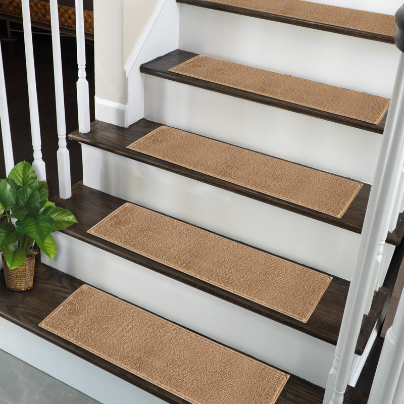 Tapis d'escalier antidérapant Earnestean, Brun, 15