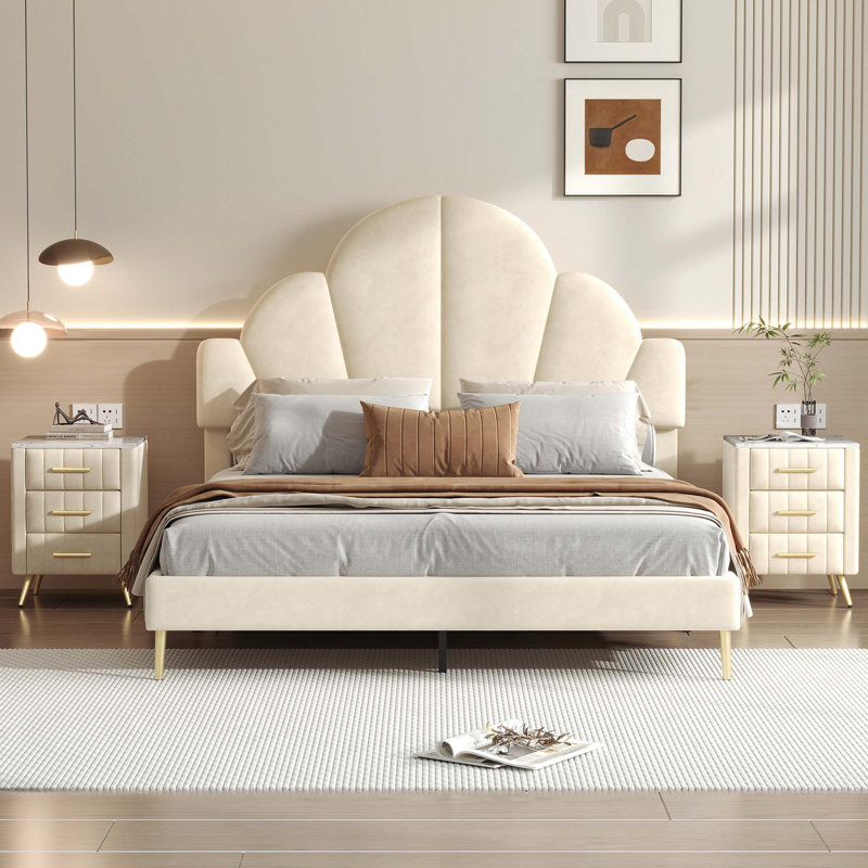 Ensemble de chambre à coucher 3 pièces, Beige