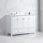 Ensemble de meuble-lavabo avec lavabo en céramique, armoire de rangement avec 4 portes à fermeture douce et 2 tiroirs-1188465956