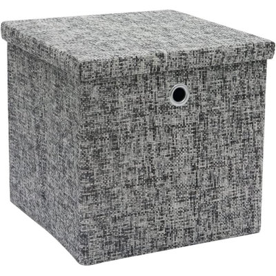 MantraRaj Square Paper Lidded Storage Box With Lids Collapsible Fabric Storage Bins Storage Basket