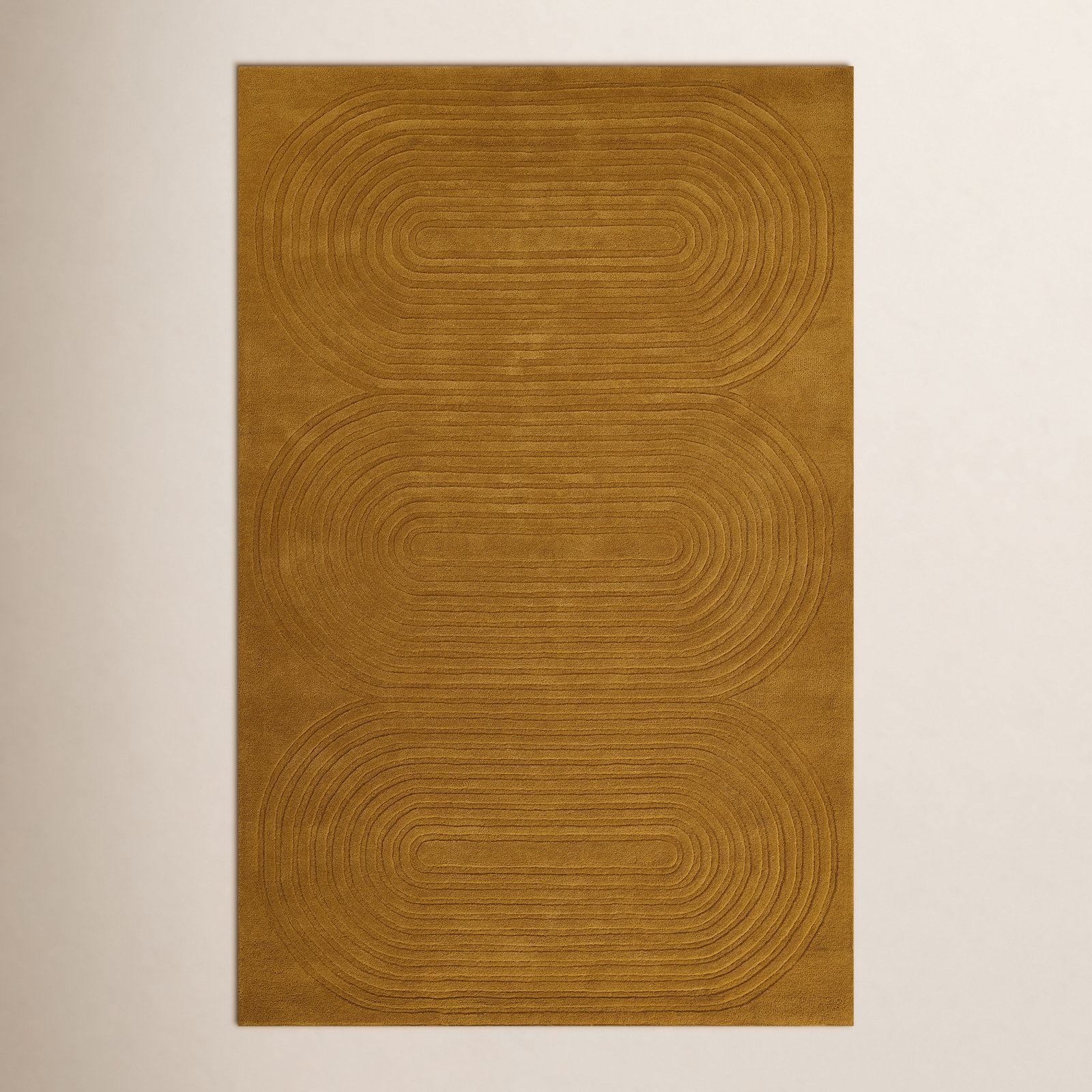 Tillie Gold Hand-Tufted Geometric Wool Rug, Rectangle 9' x 12'