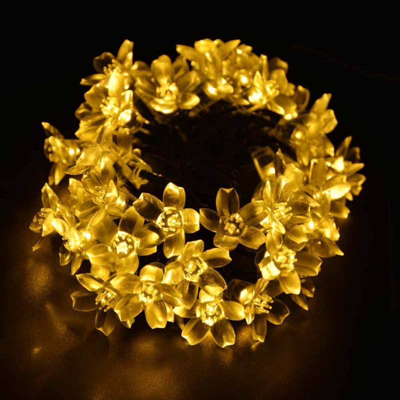 Magnifique guirlande lumineuse d'extérieur à DEL de 100 pi avec 100 lumières DEL Gardem, Blanc chaud