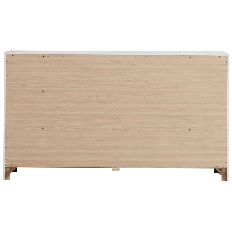 Commode 6 tiroirs Sherwood, Blanc, Blanc
