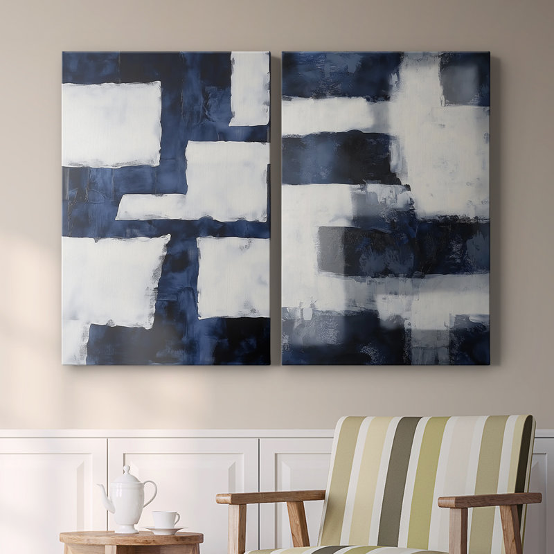 ABSTRACT Series DCCDXLI - Toile tendue avec châssis de qualité supérieure - Prêt à être accroché, H 36 po x l 48 po