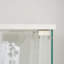 Armoire en verre blanche à 4 niveaux avec serrure et roulettes, 3 tablettes en acrylique pour la présentation du trophée, L 15,8 po x l 14,2 po H 65,1 po, rangement pratique, unité-120632343