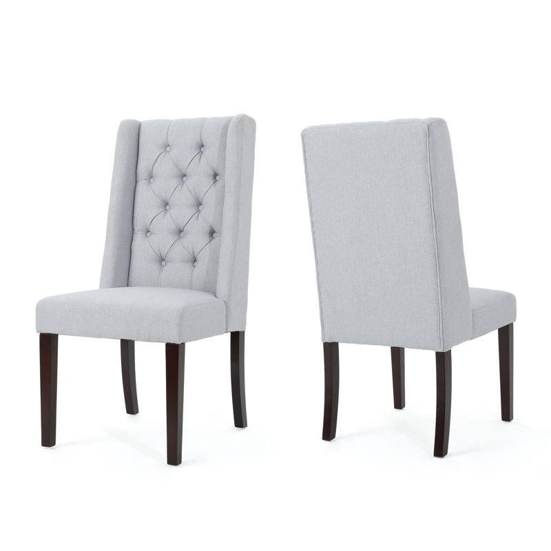 Chaise de salle à manger rembourrée Toshia, Gris clair