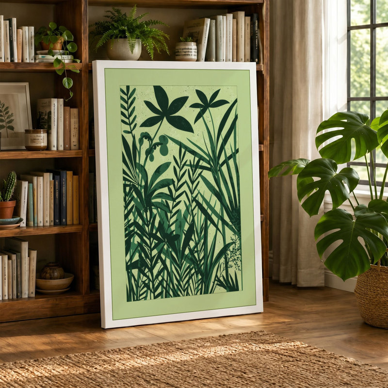 Layered Garden Study Botanical - Wrapped Canvas, 18x12 - 45.7 x 30.5 cm, Ochre Border