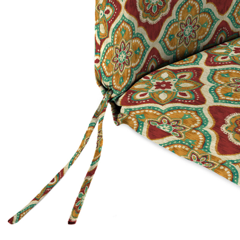 22" x 44" Outdoor Chair Cushion with Ties and Loop, Adonis Jewel