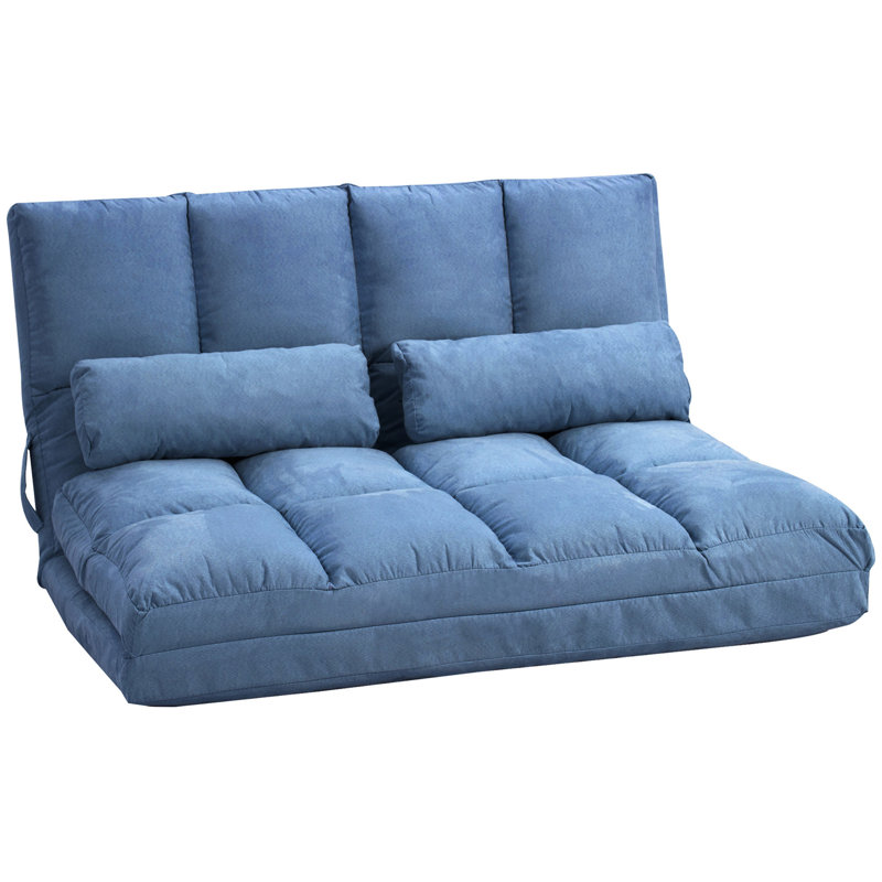 Convertible Floor Sofa Chair, 23.5" H x 40.3" W x 28.8" D, Blue Polyester