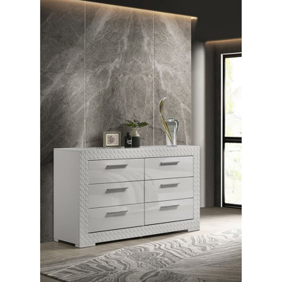 Commode 6 tiroirs Pierce White