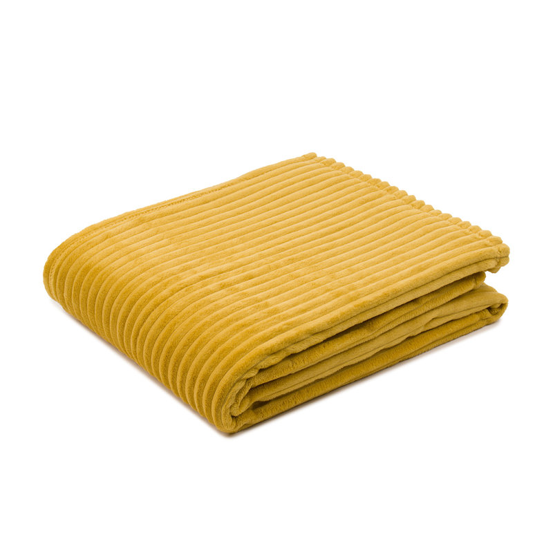 Fine corduroy blanket, Mustard