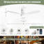 Ventilateur de plafond encastré 3 pales en bois massif 52 po avec lumière, télécommande, APP, voix Rachel (blanc) Rachel-604052264