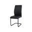 Chaises de salle à manger 2 pièces, rembourrées noires, sièges rembourrés contemporains, base rembourrée en métal, pour la cuisine et l'espace