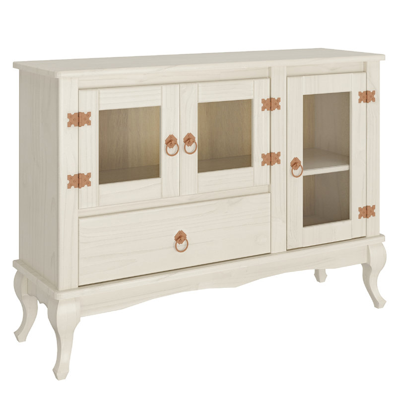 Wood Buffet Sideboard Distressed |, White