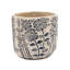 S / 2 pots à sable et ciment gris avec motif floral bleu