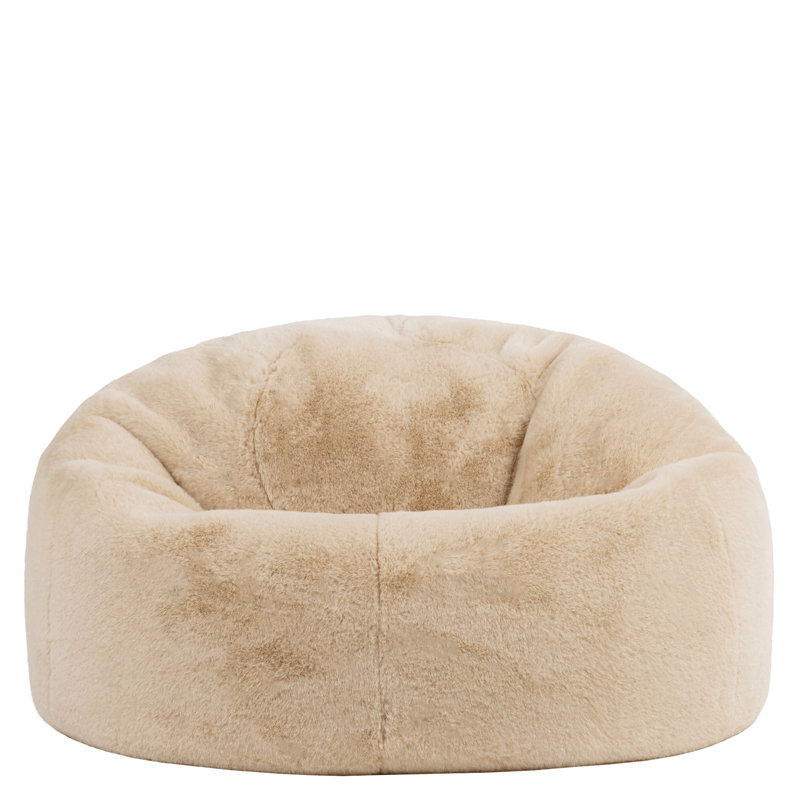 Kingston Faux Rabbit Fur Classic Bean Bag, Beige